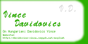 vince davidovics business card